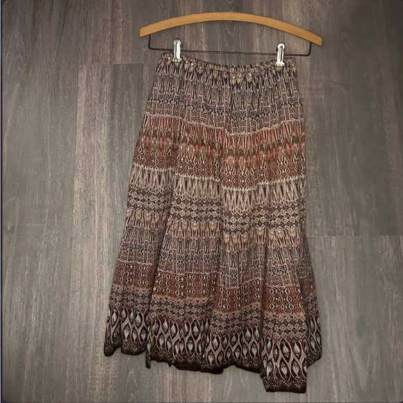 Liz Claiborne Boho Print Midi Skirt 100% Cotton Size 16 - Picture 2 of 3